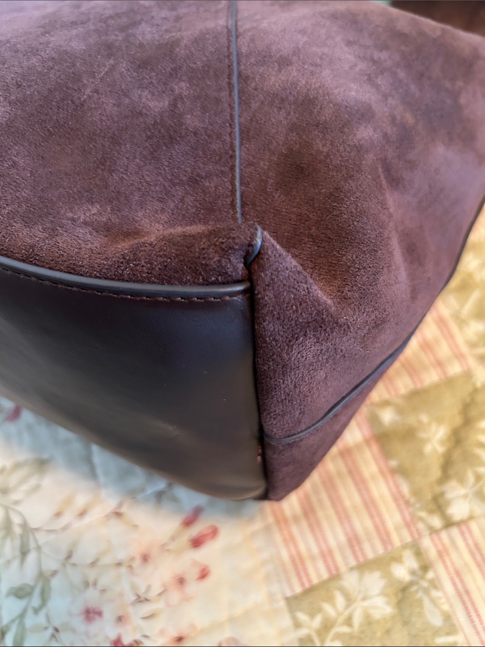 Soft Suede Hobo Bag in Deep Brown Shoulder Tote - Picture 9 of 16